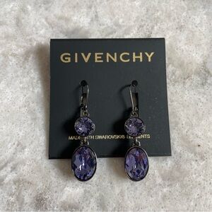 Givenchy x Swarovski Crystal Purple Drop Earrings